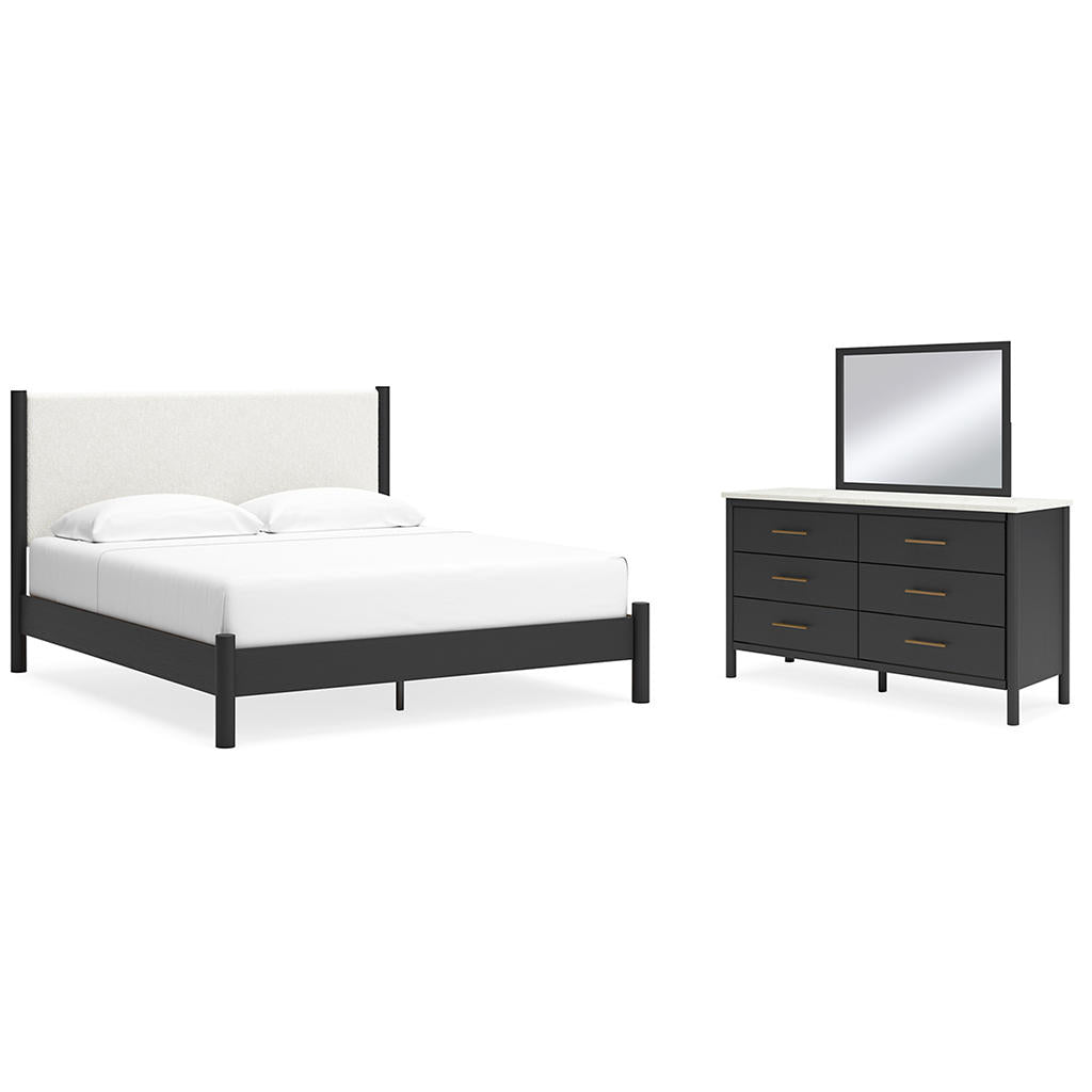 Cadmori King Upholstered Panel Bed, Dresser and Mirror Signature Design by Ashley® Uncategorized