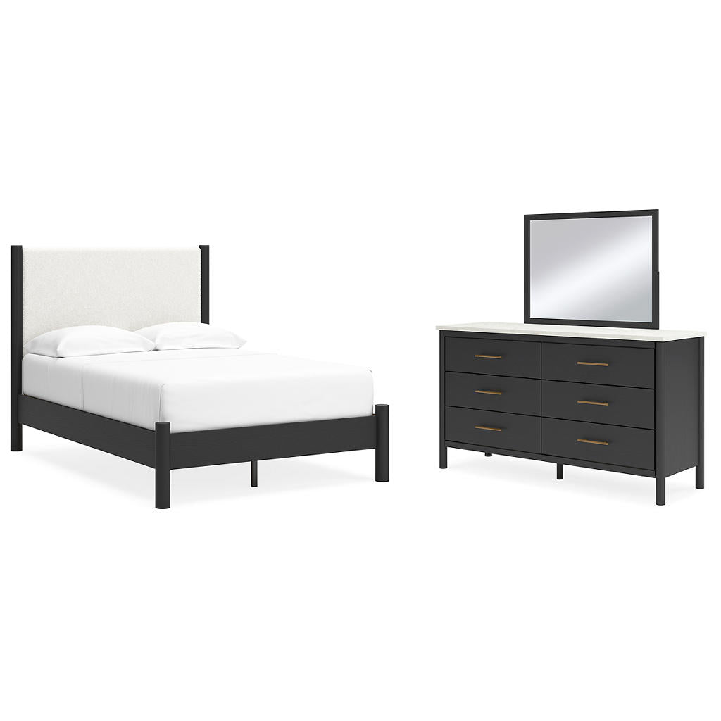 Cadmori Full Upholstered Panel Bed, Dresser and Mirror Signature Design by Ashley® Uncategorized