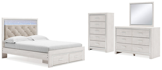 Altyra Queen Panel Storage Bed, Dresser, Mirror and Chest