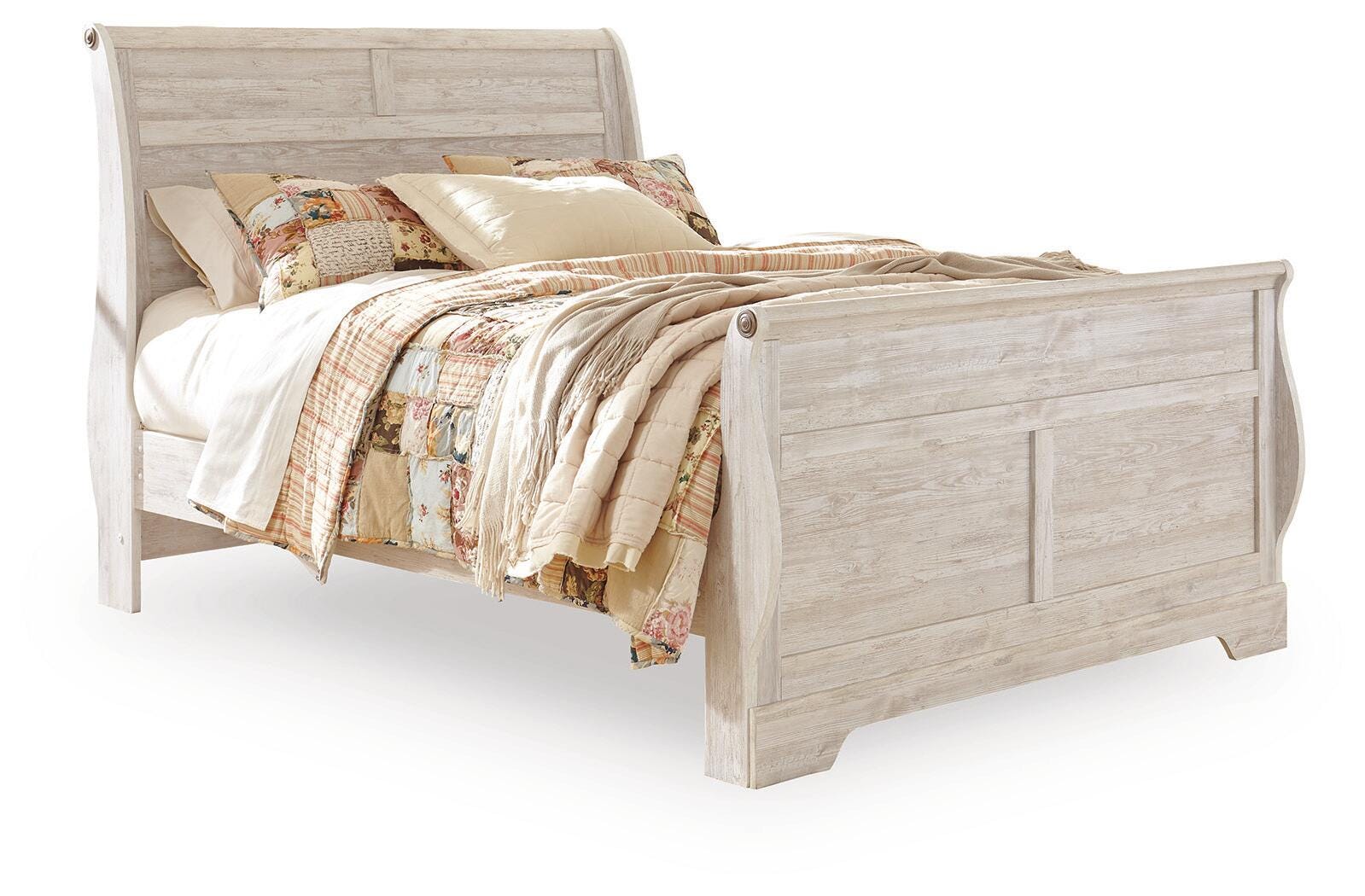 Willowton Queen Sleigh Bed, Dresser and Mirror — 3-Piece Set