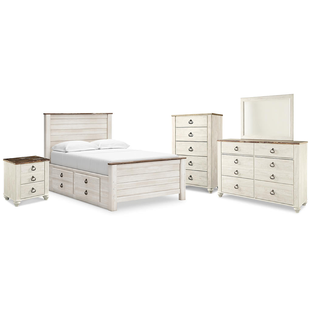 Willowton Full Panel Bed with storage, Dresser, Mirror, Chest and Nightstand Signature Design by Ashley® Uncategorized