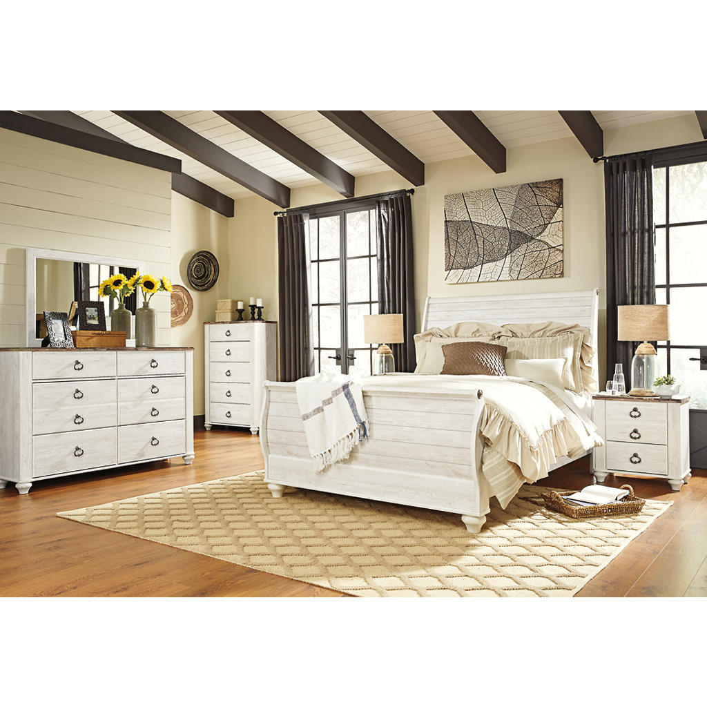 Willowton Queen Sleigh Bed, 2 Dressers, Mirror, Chest and 2 Nightstands Signature Design by Ashley® Uncategorized