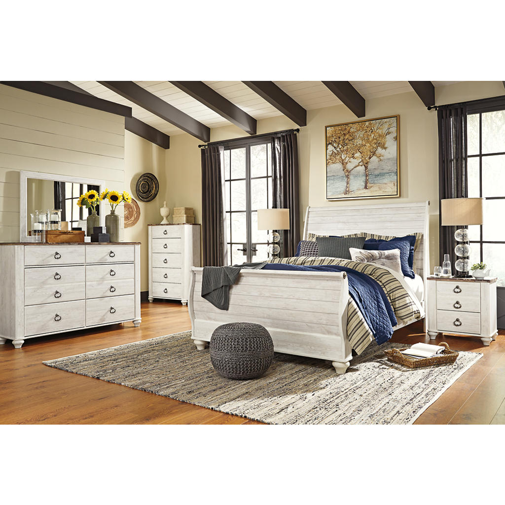 Willowton Queen Sleigh Bed, 2 Dressers, Mirror, Chest and 2 Nightstands Signature Design by Ashley® Uncategorized