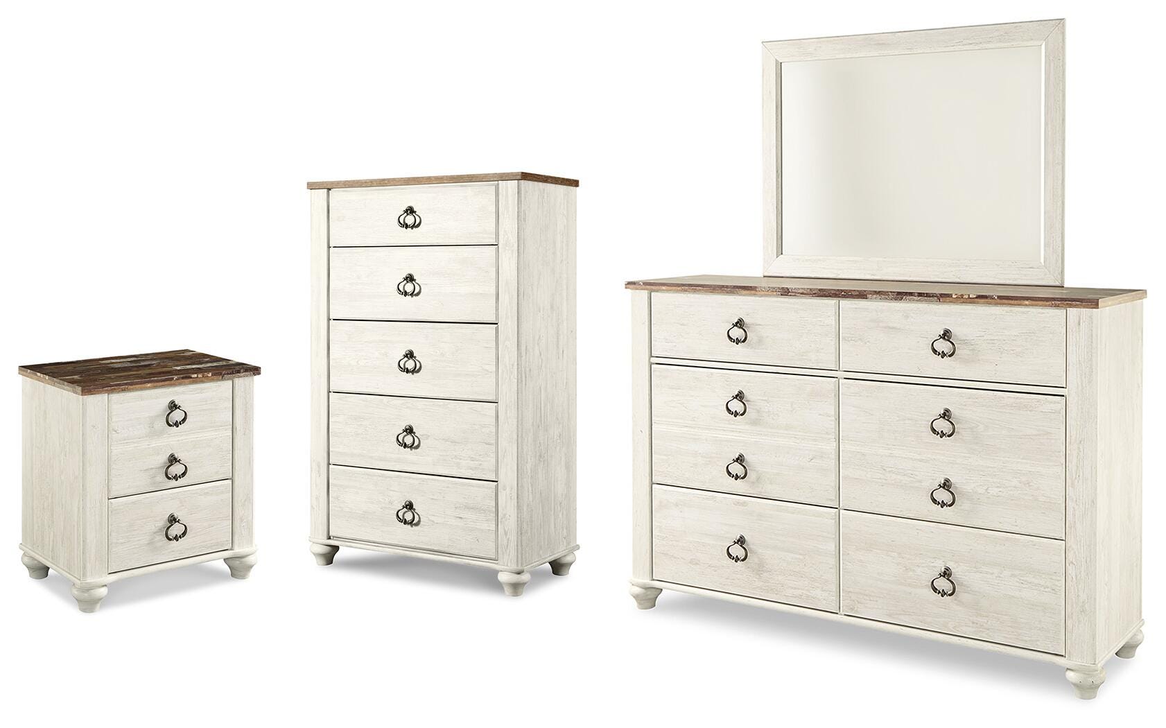 Willowton Dresser, Mirror, Chest and Nightstand