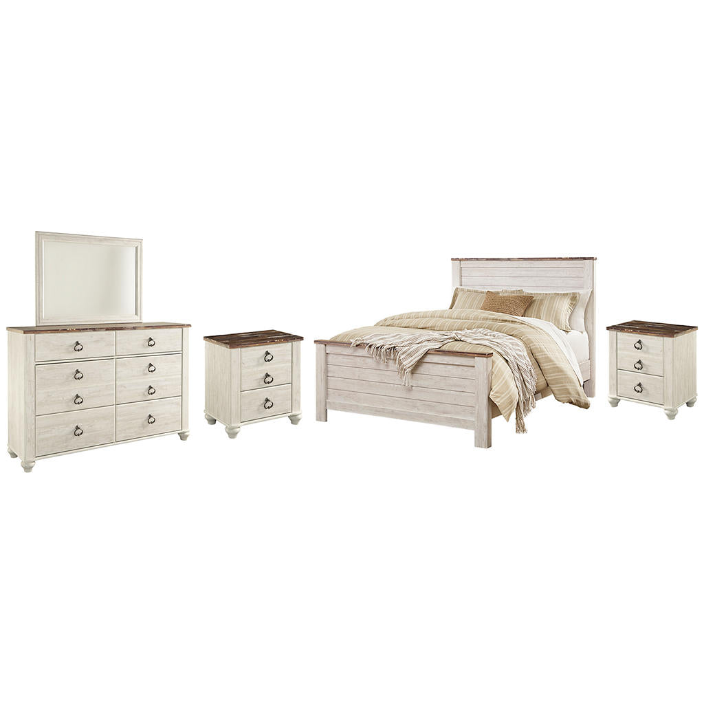 Willowton Queen Panel Bed, Dresser, Mirror and 2 Nightstands Signature Design by Ashley® Uncategorized