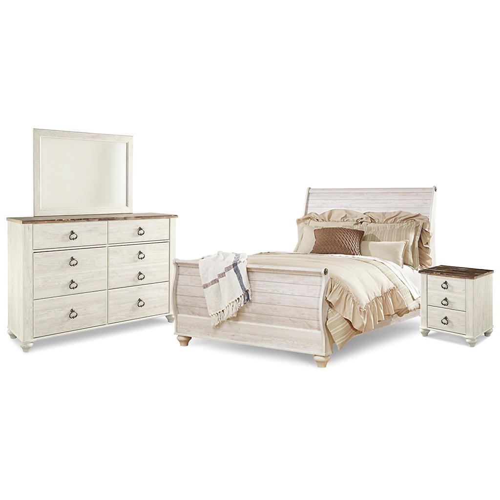 Willowton Queen Sleigh Bed with Mirrored Dresser and Nightstand Signature Design by Ashley® Uncategorized