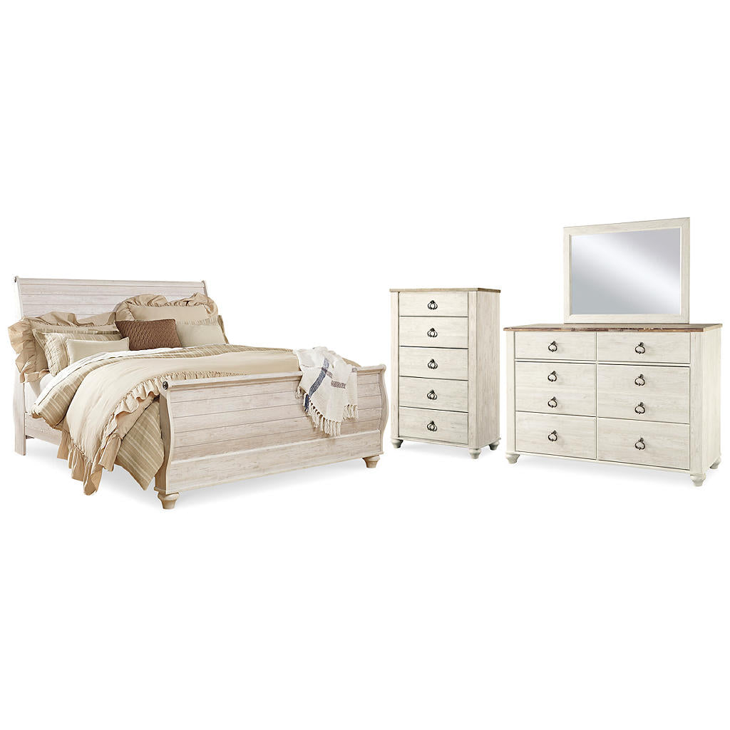 Willowton King Sleigh Bed, Dresser, Mirror and Chest Signature Design by Ashley® Uncategorized