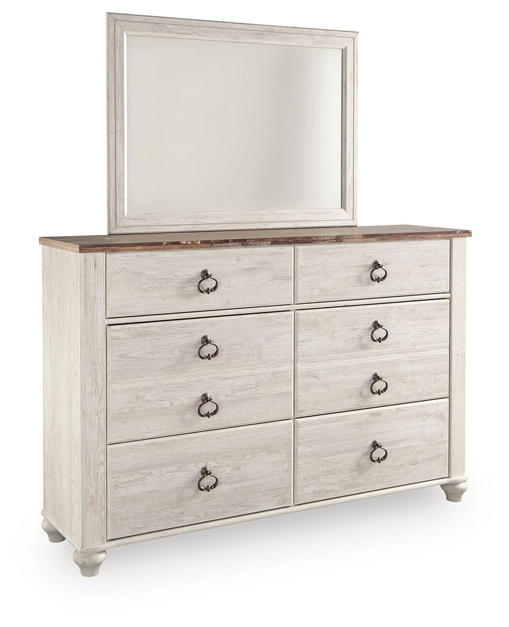 Willowton King Panel Bed, Dresser, Mirror, Chest and Nightstand