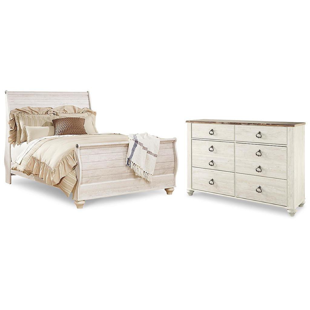 Willowton Queen Sleigh Bed and Dresser Signature Design by Ashley® Uncategorized