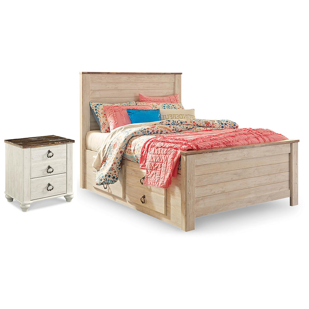 Willowton Full Panel Bed with Storage and Nightstand Signature Design by Ashley® Uncategorized