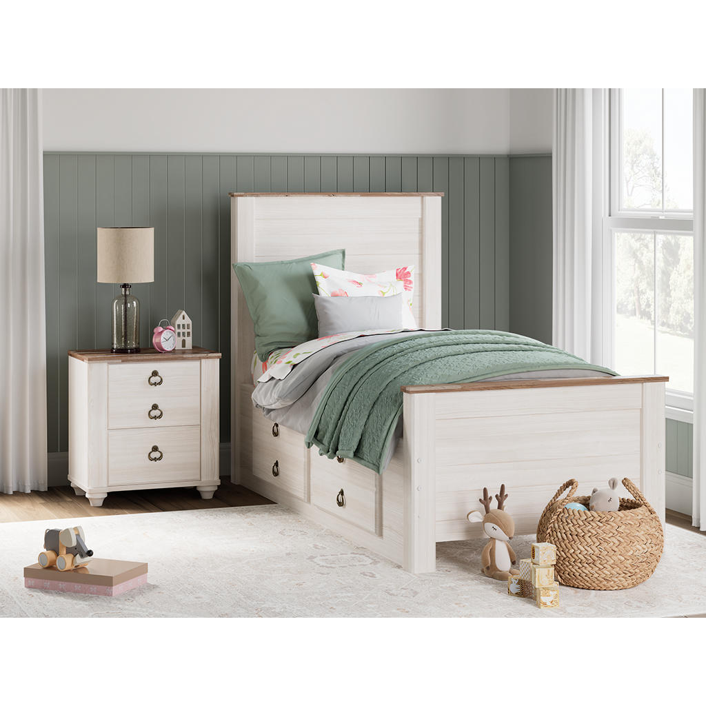 Willowton Twin Panel Bed with 2 Storage Drawers Signature Design by Ashley® Storage