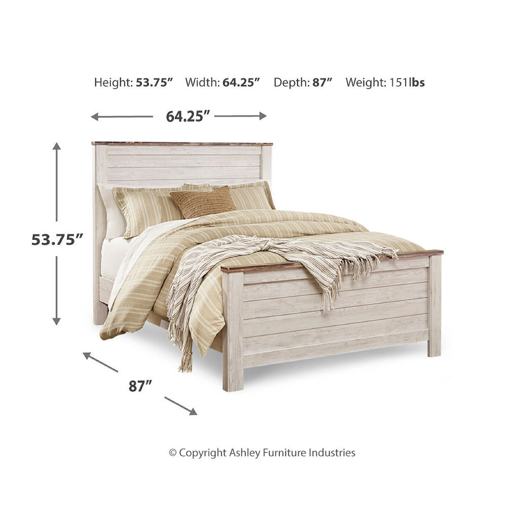 Willowton Queen Panel Bed, Dresser, Mirror, Chest and 2 Nightstands Signature Design by Ashley® Uncategorized