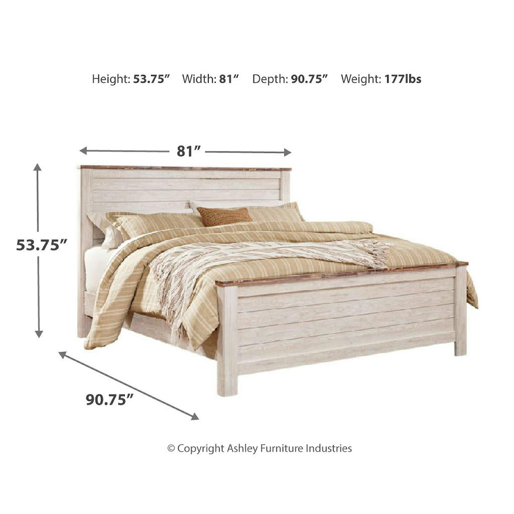 Willowton King Panel Bed, Dresser, Mirror, Chest and 2 Nightstands Signature Design by Ashley® Uncategorized