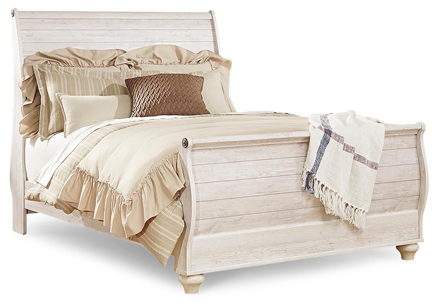 Willowton Queen Sleigh Bed and Nightstand — 2-Piece Set Signature Design by Ashley® Bedroom