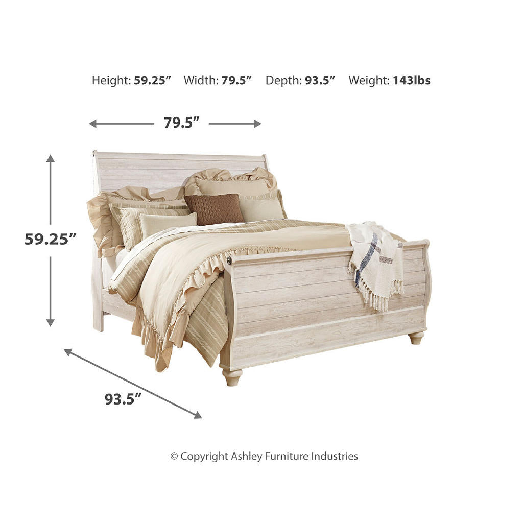 Willowton King Sleigh Bed, Dresser, Mirror, Chest and 2 Nightstands Signature Design by Ashley® Uncategorized