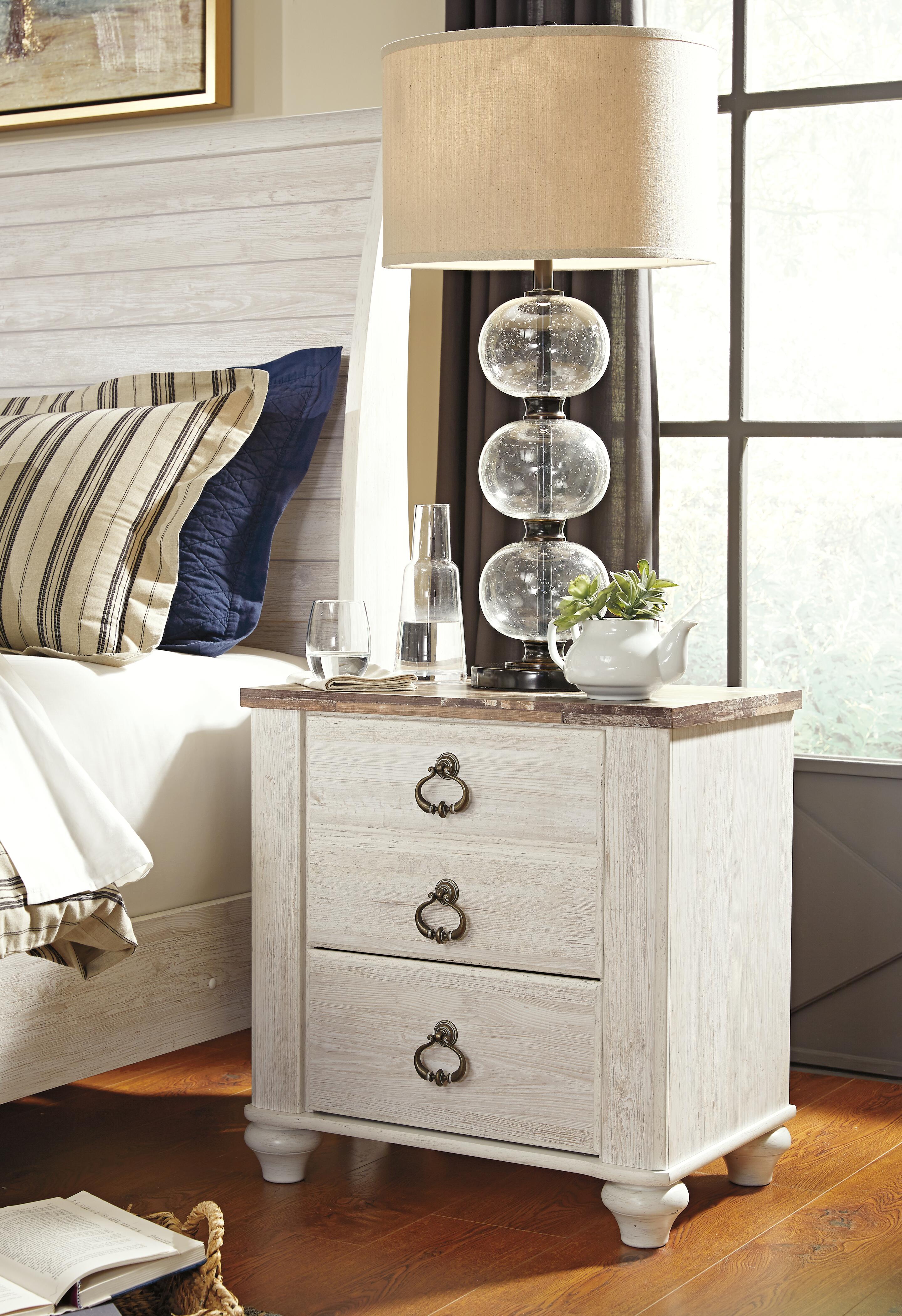 Willowton King Panel Bed, Dresser, Mirror, Chest and Nightstand
