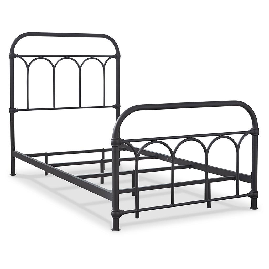Nashburg Twin Metal Bed — Black Powder-Coated Steel Signature Design by Ashley® Beds