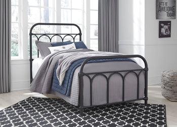 Nashburg Twin Metal Bed — Black Powder-Coated Steel Signature Design by Ashley® Beds