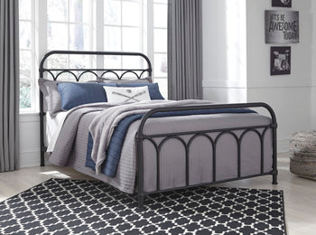 Nashburg Full Metal Bed — Black Powder-Coated Steel Signature Design by Ashley® Beds