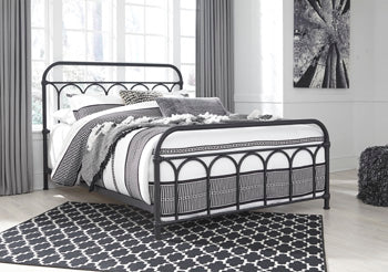 Nashburg Queen Metal Bed — Black Powder-Coated Steel Signature Design by Ashley® Bedroom