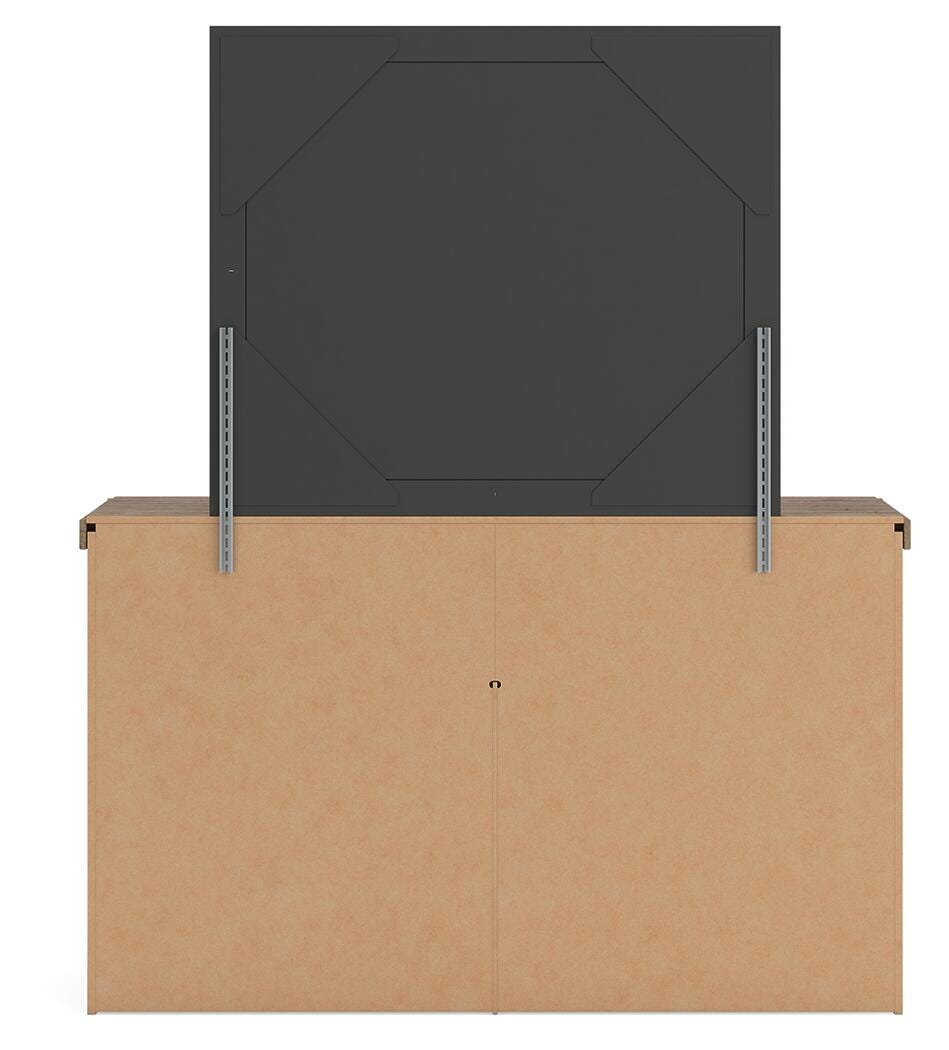 Oliandon Queen Panel Storage Bed, Dresser and Mirror
