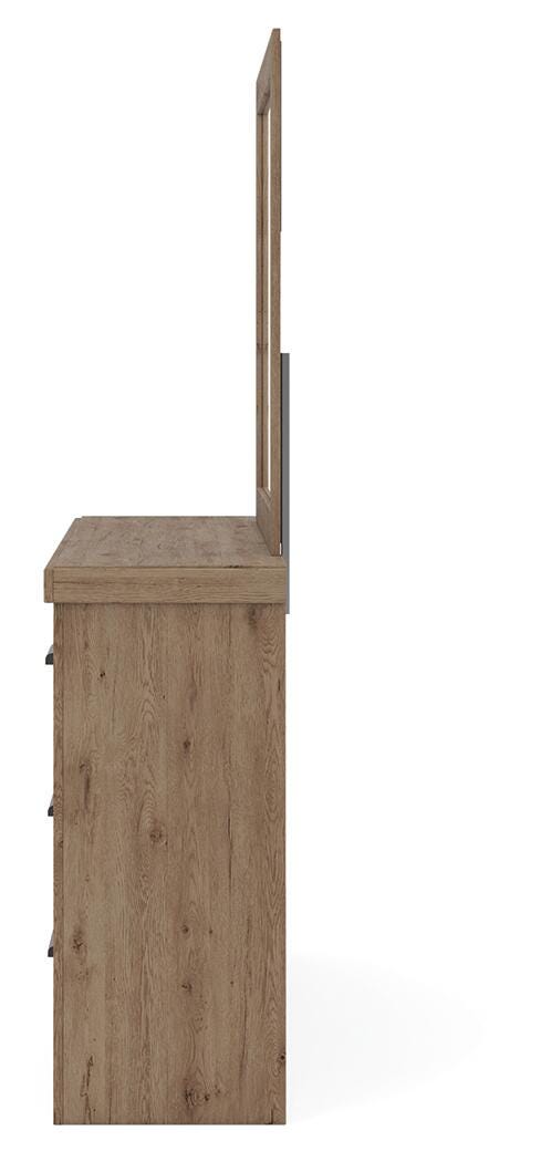 Oliandon Queen Panel Storage Bed, Dresser and Mirror