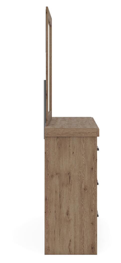 Oliandon Queen Panel Storage Bed, Dresser and Mirror