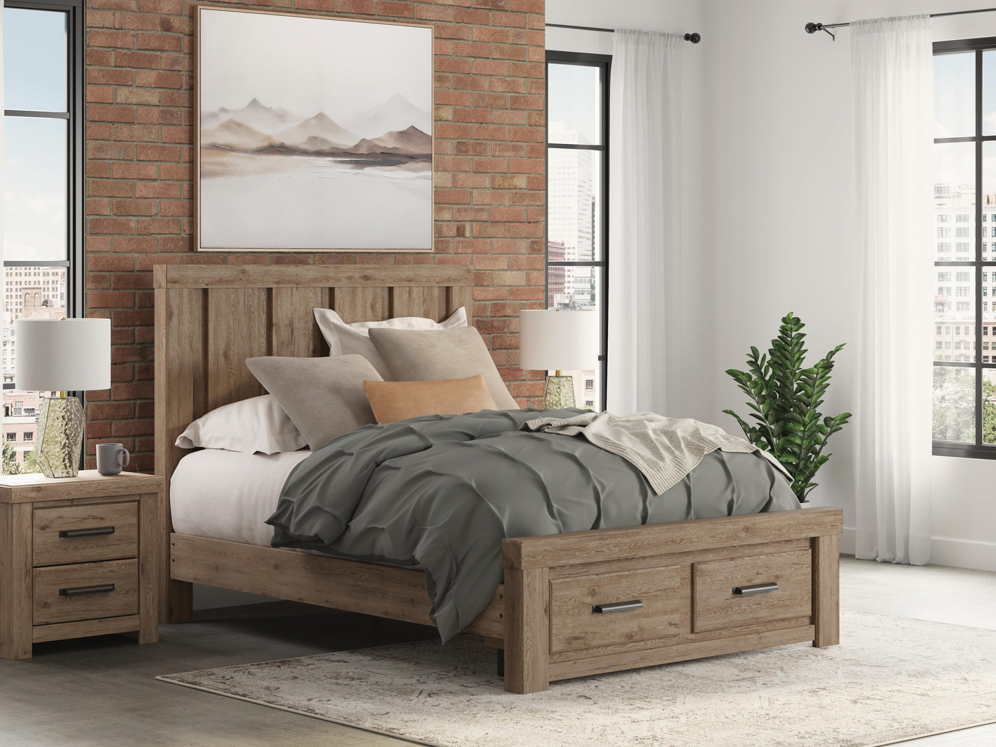 Oliandon Queen Panel Storage Bed