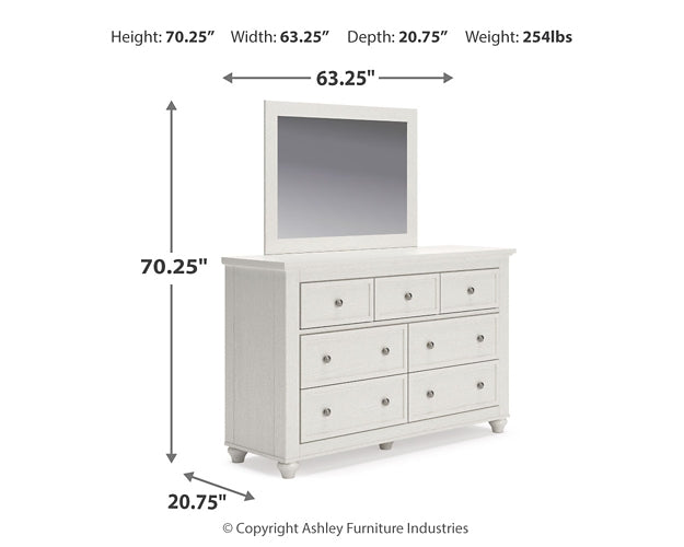 Grantoni Queen Panel Bed, Dresser, Mirror and 2 Nightstands