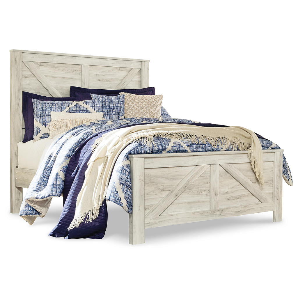 Bellaby Queen Crossbuck Panel Bed, Dresser, Mirror and 2 Nightstands Signature Design by Ashley® Uncategorized