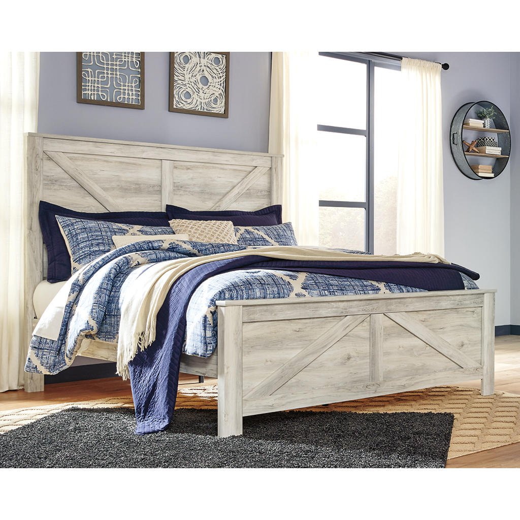 Bellaby King Crossbuck Panel Bed, Dresser, Mirror, and Nightstand Signature Design by Ashley® Uncategorized