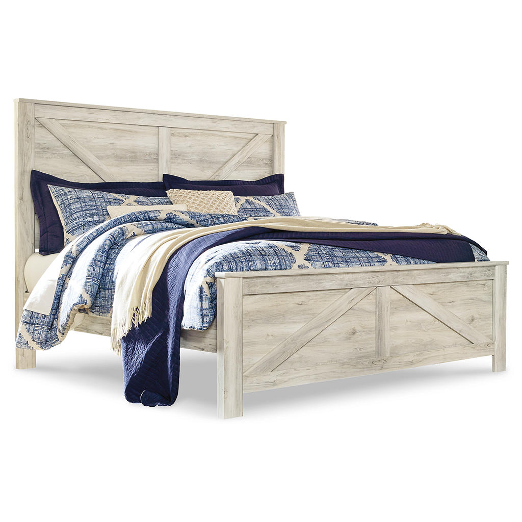Bellaby King Crossbuck Panel Bed, Dresser, Mirror, and Nightstand Signature Design by Ashley® Uncategorized