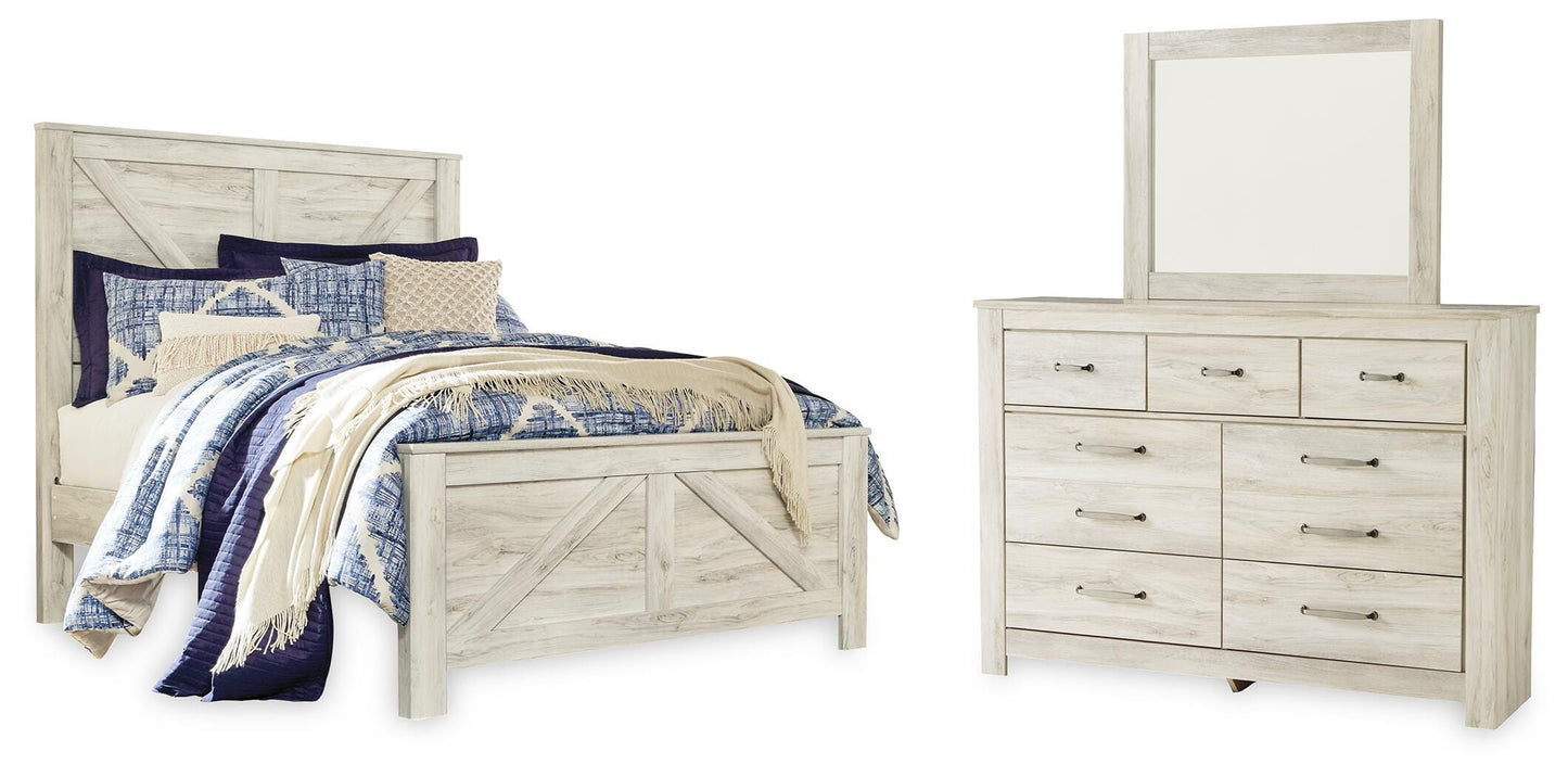 Bellaby Queen Crossbuck Panel Bed, Dresser and Mirror — 3-Piece Signature Design by Ashley® Bedroom