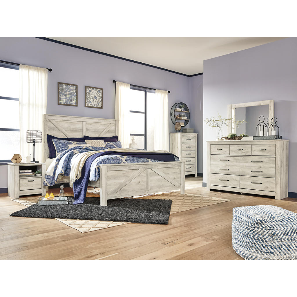 Bellaby King Crossbuck Panel Bed, Dresser, Mirror, and Nightstand Signature Design by Ashley® Uncategorized