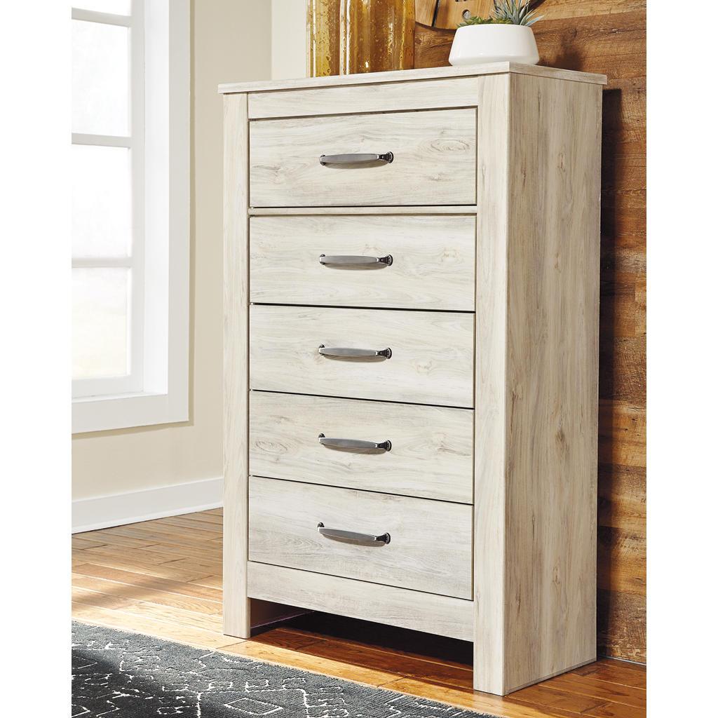 Bellaby Chest of Drawers — Wispy White, 5 Drawers Signature Design by Ashley® Bedroom