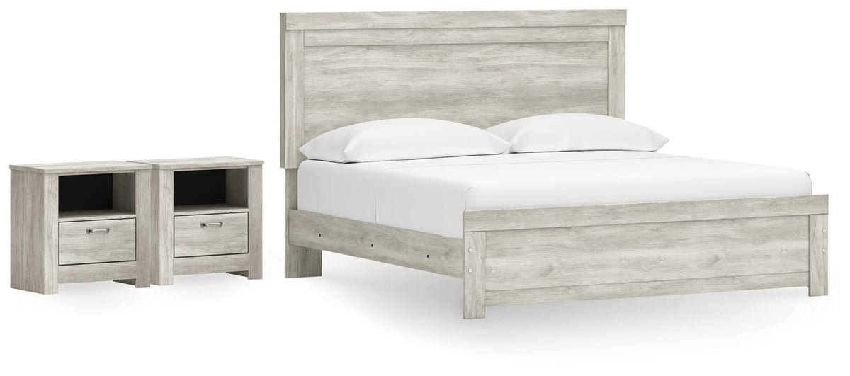 Bellaby King Panel Bed and 2 Nightstands — 3-Piece Set Signature Design by Ashley® Bedroom
