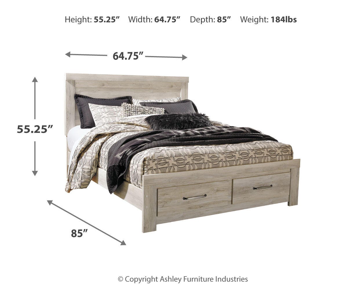 Bellaby Queen Panel Storage Bed, Dresser and Nightstand Signature Design by Ashley® Bedroom