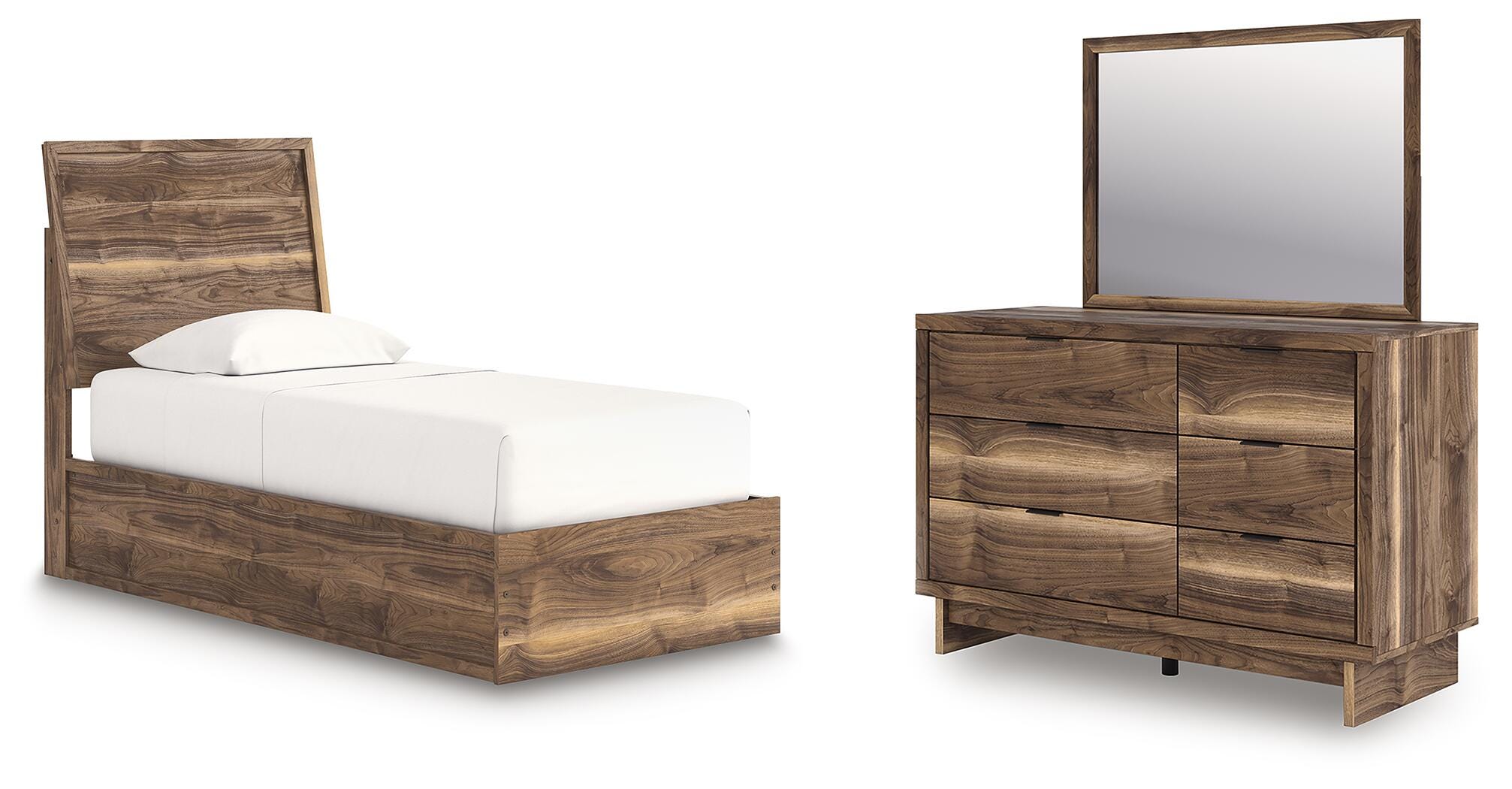 Chirason Twin Panel Platform Bed, Dresser and Mirror — 3-Piece Signature Design by Ashley® Bedroom