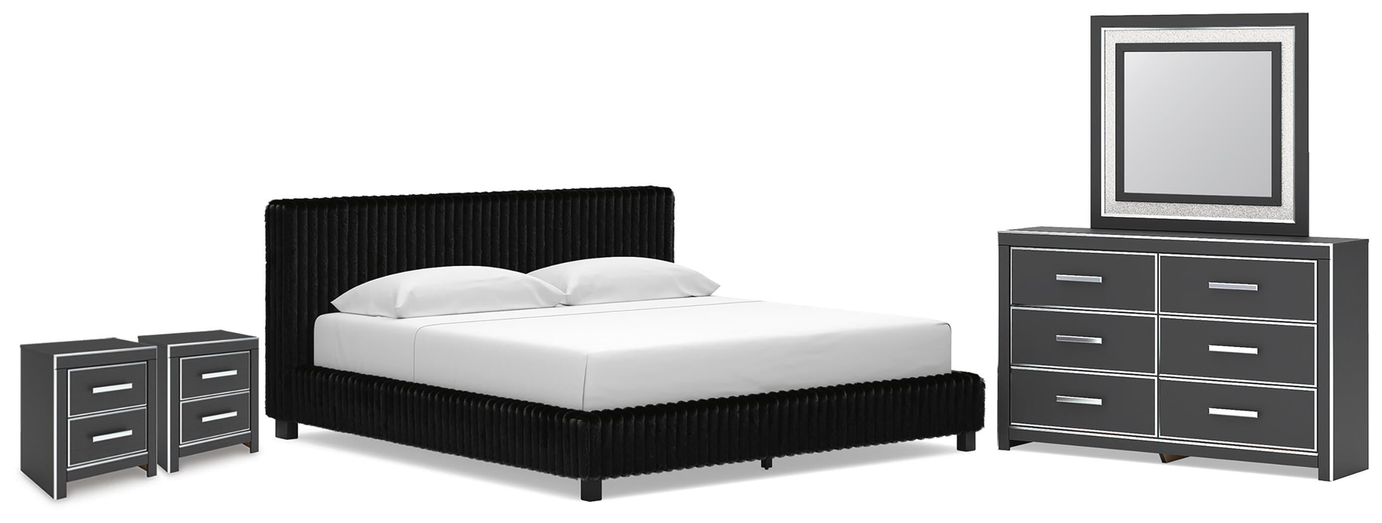 Zuraleus King Upholstered Bed, Dresser, Mirror and 2 Nightstands Signature Design by Ashley® Bedroom