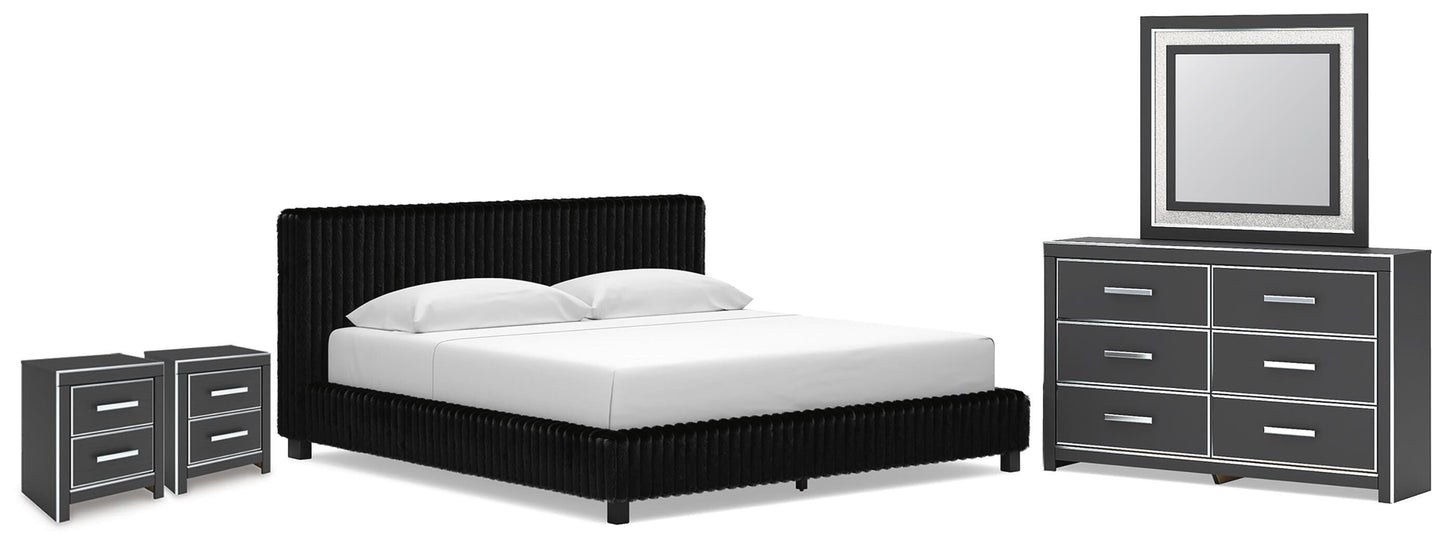 Zuraleus King Upholstered Bed, Dresser, Mirror and 2 Nightstands Signature Design by Ashley® Bedroom