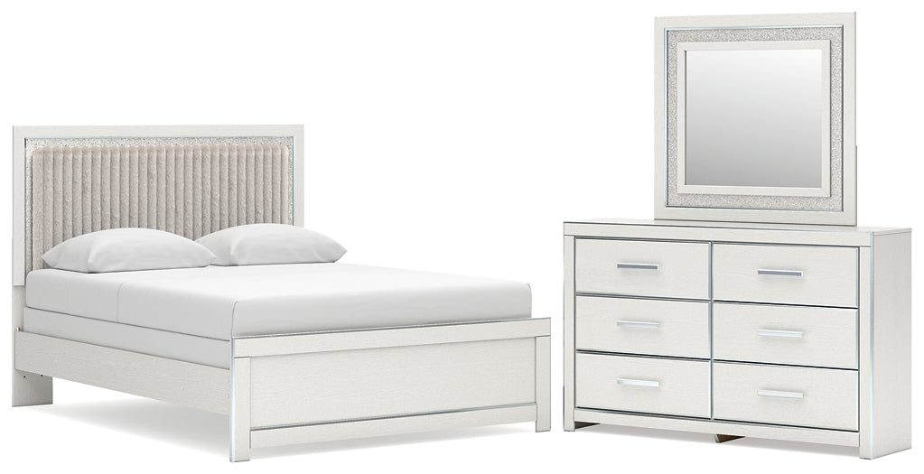 Zuraleus Queen Upholstered Panel Bed, Dresser and Mirror Ashley® Bedroom
