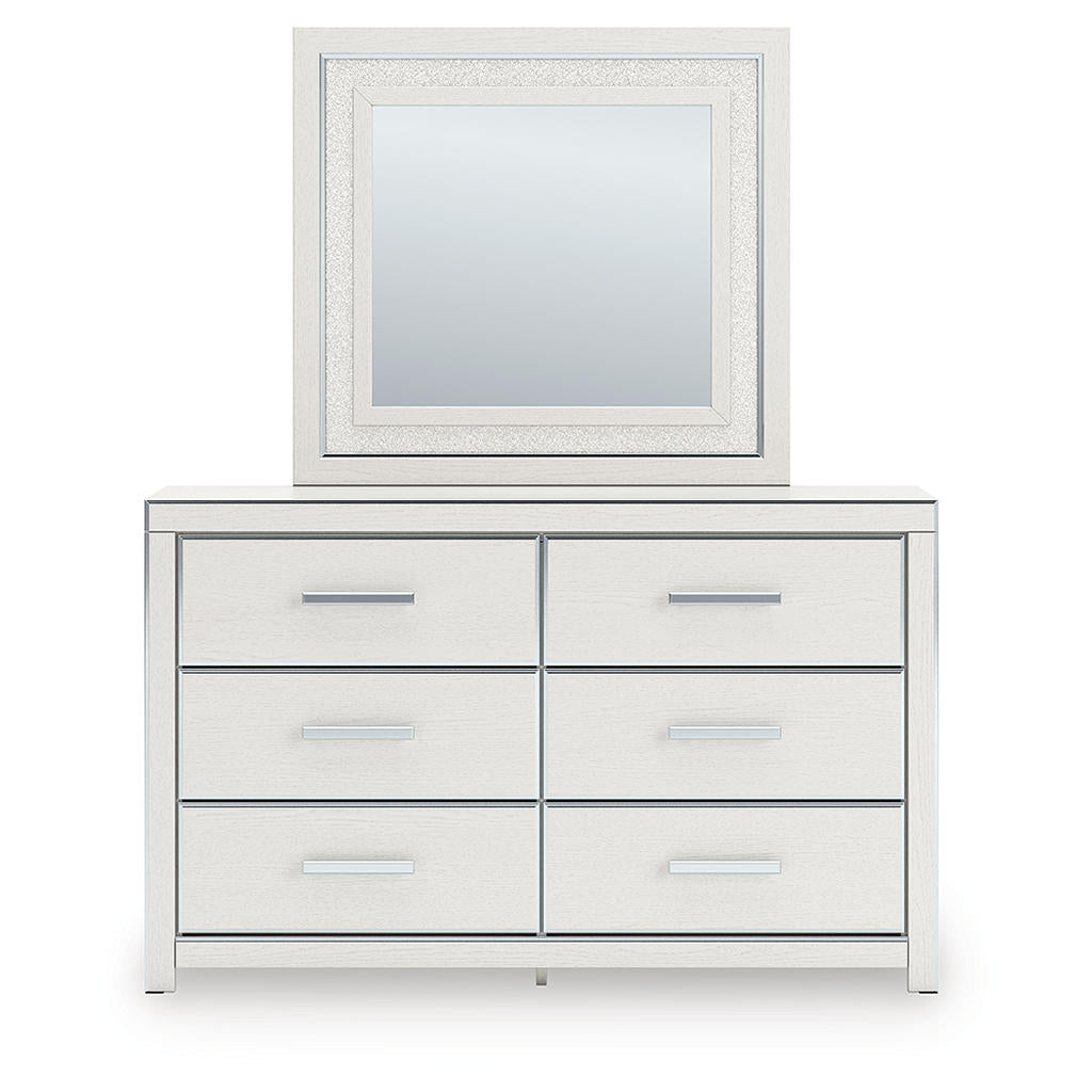 Zuraleus Queen Upholstered Panel Platform Bed, Dresser and Mirror Ashley® Bedroom