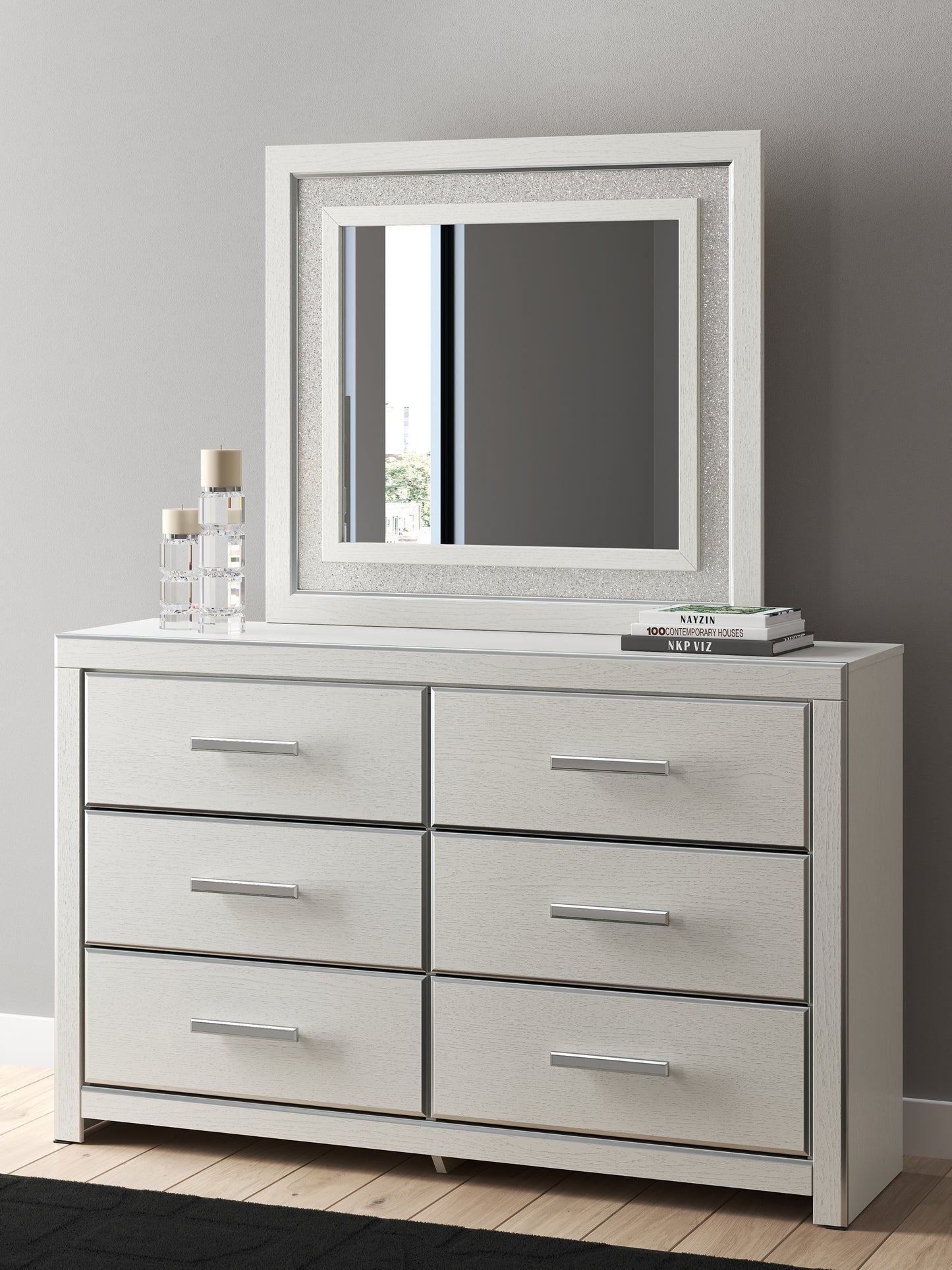 Zuraleus Queen Upholstered Panel Bed, Dresser and Mirror Ashley® Bedroom