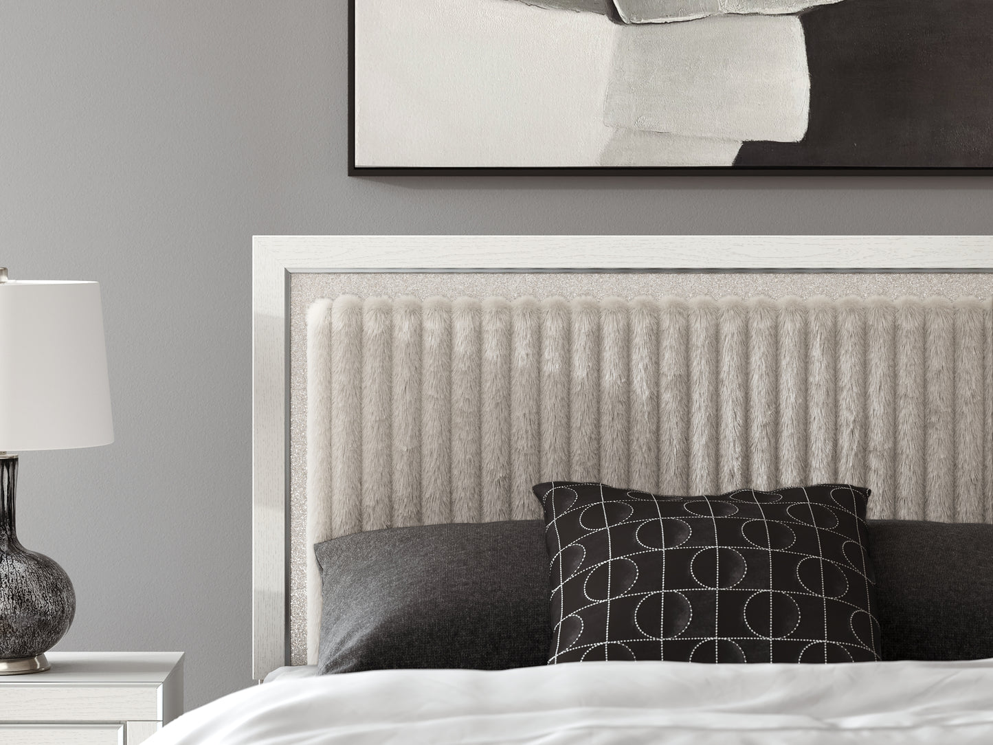 Zuraleus Queen Upholstered Panel Bed, Dresser, Mirror and Nightstand Ashley® Bedroom
