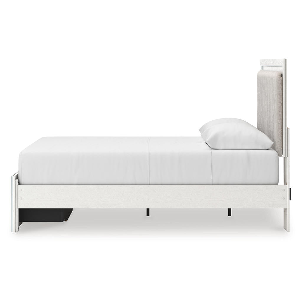 Zuraleus Queen Upholstered Panel Platform Storage Bed, Dresser and Mirror Ashley® Bedroom