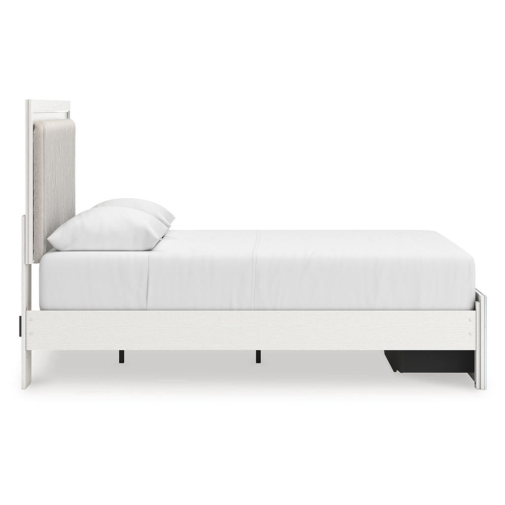 Zuraleus Queen Upholstered Panel Platform Storage Bed, Dresser and Mirror Ashley® Bedroom