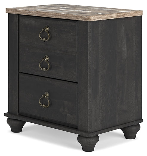 Nanforth Queen Panel Bed, Dresser, Mirror and Nightstand