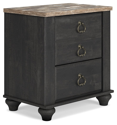 Nanforth Queen Panel Bed, Dresser, Mirror and Nightstand