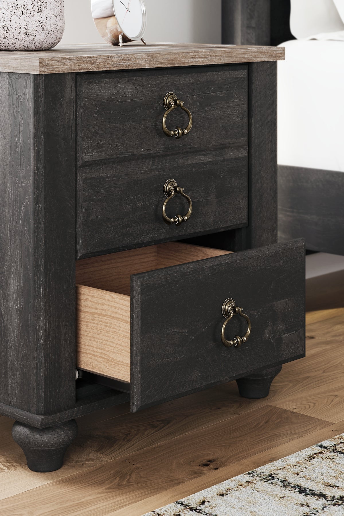 Nanforth Queen Panel Bed, Dresser, Mirror and Nightstand