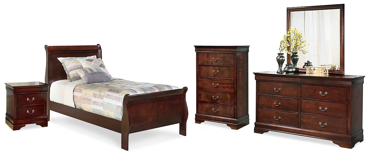 Alisdair Twin Sleigh Bed, Dresser, Mirror, Chest and Nightstand